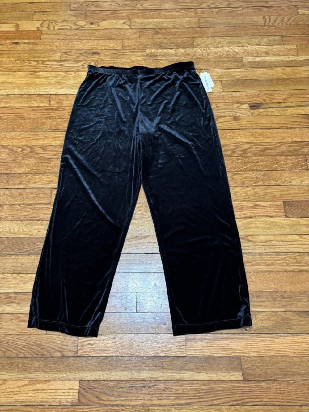 NOTATIONS Womens Velour Pants Size XL Black Elastic Waist Pull On NWT NEW